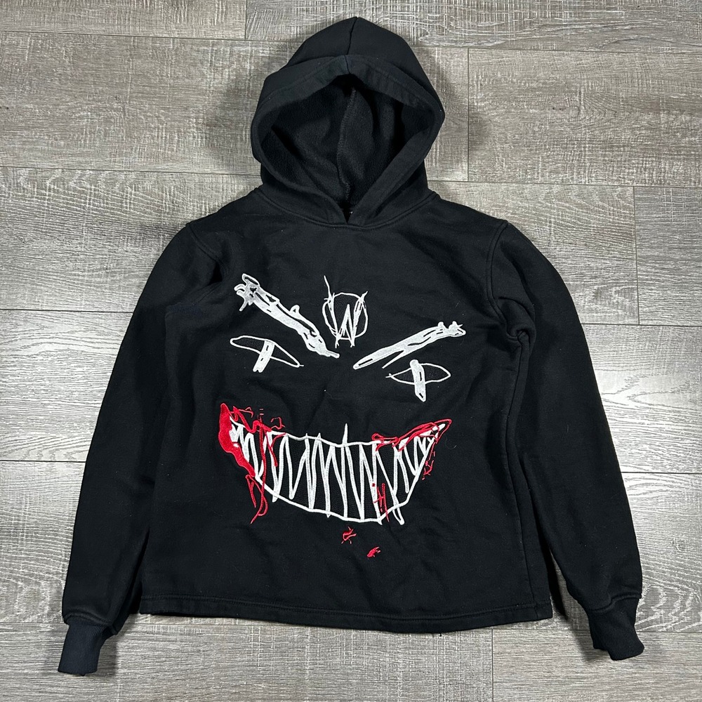 Evil‎ Hearts Club Graphic Hoodie Scribble Monster Face Embroidered Streetwear